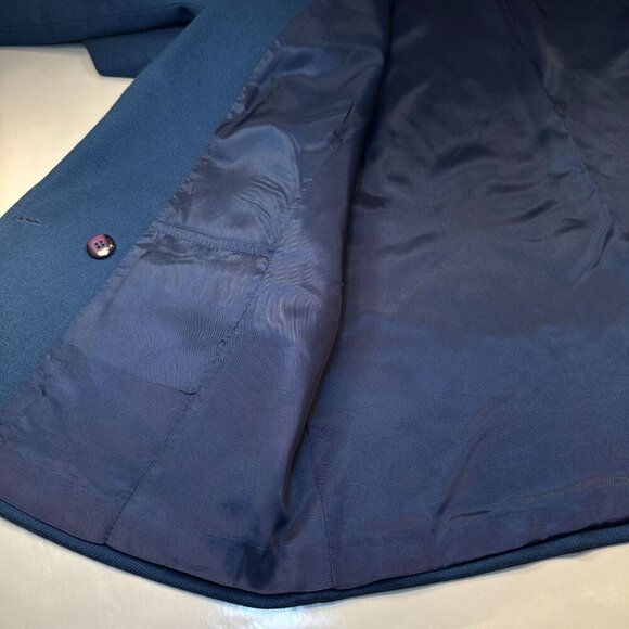 Ashley Brooke Wool Double Breasted Blazer Womens Jacket Work Vintage Royal Blue - Picture 5 of 16